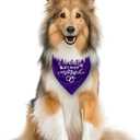 My Humans are Getting Married Dog Bandana - Purple Wedding Scarf Accessory for Small, Medium, Large Dogs - Engagement Gift for Dog Lovers (E45)