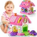 Montessori Toy for 1 Year Old Girl Gifts, Musical Bilingual Educational Toddler Toy Age 1-2 Yr 12-18 Month, First Birthday Gift for 1 Year Old Girl (Pink)