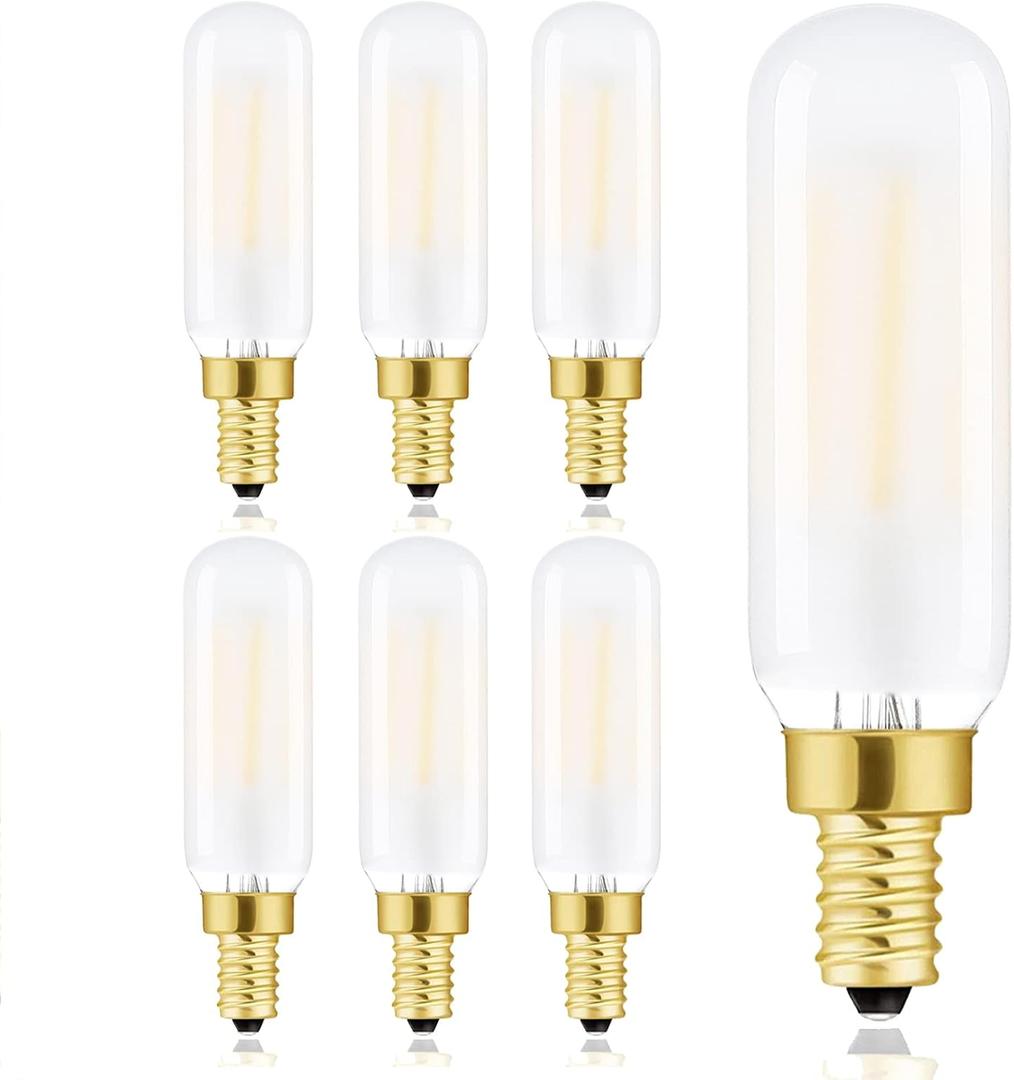 Frosted T6 LED Bulbs, 4W E12 Edison Light Bulbs Soft White 3000K,400lm, 40W Candelabra Incandescent Bulbs Equivalent Vintage LED Filament Edison Candle Bulb with Decorative, 6Pack.