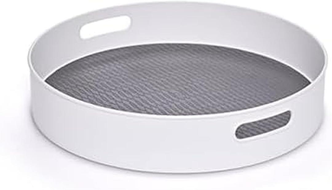 Copco Under-Sink Pantry and Cabinet Organizer, 18-Inch, Revolving Storage Solution, White and Gray