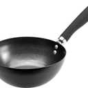 Ecolution Non-Stick Carbon Steel Wok with Soft Touch Riveted Handle, 8",Black
