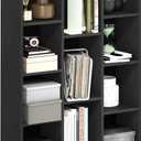 Furinno LUDER Book Shelf, 11-Cube Bookshelf, Reversible Bookcase, 9.4" x 29.1" x 41.7", for Living Room, Bedroom, Home Office, Blackwood