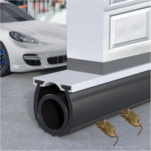Premium Garage Door Bottom Seal - 10ft Weatherproof EPDM Rubber, Easy Install, Blocks Drafts/Rain/Rodents, Noise-Reducing & Energy Saving