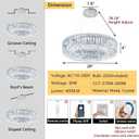Modern Crystal Pendant Lighting for Dining Room LED Dimmable Chandeliers Crystal Ceiling Light Fixtures for Living Room Foyer Hallway Entryway Silver, 20''