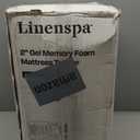 LINENSPA Memory Foam Mattress Topper - 2 Inch Gel Infused Memory Foam - Plush Feel - Cooling and Pressure Relieving - CertiPUR Certified - Dorm Room Essentials - Queen Size