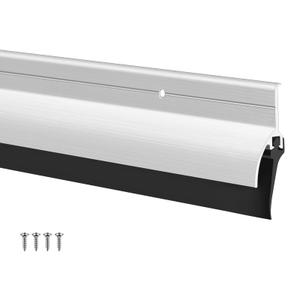Hicarer 1 Pcs Door Bottom Sweep with Rain Drip 0.5625" W x 2" H x 36" L, Sliver Exterior Door Rain Drip Guard, Bottom Weather Stripping, Mill Finish Aluminum with Vinyl Insert