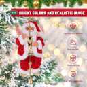 2025 Upgraded Climbing Santa Claus on Rope, Animated Electric Musical Christmas Ornament with 3 Modes, Secure Tree Hook & Reinforced White PVC Case, Heartwarming Holiday Decoration Gift