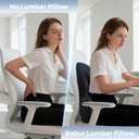 Lumbar Support Pillow with Fixed Chuck | Ergonomic Memory Foam Cushion | Washable Cover | Back Pain Relief & Posture Improvement | Fits Car/Office/Gaming Chairs/Wheelchairs & Home