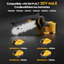 Mini Chainsaw Cordless for Dewalt 20V MAX Battery,8-Inch and 6-Inch 2-IN-1 Brushless Chainsaw with 750W Brushless Chain saw - 24.6FT/S Cutting, 4000RPM, for Wood Cutting(Battery Not Included) (Yellow)