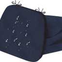 17'' x 16'' x 2.5"Thick Chair Cushions for Dining Chairs, 4 Pack WaterProof Easy Clean Kitchen Chair Pads with Ties and Non-Slip Backing - 30D High Elastic Foam Soft Kitchen Chair Cushions (Dark Blue)