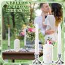 Irenare Unity Candles with Holder for Wedding Ceremony Unity Candle Set Wedding Table Decorations Accessories for Formal Events Church (Ceramic Flowers)