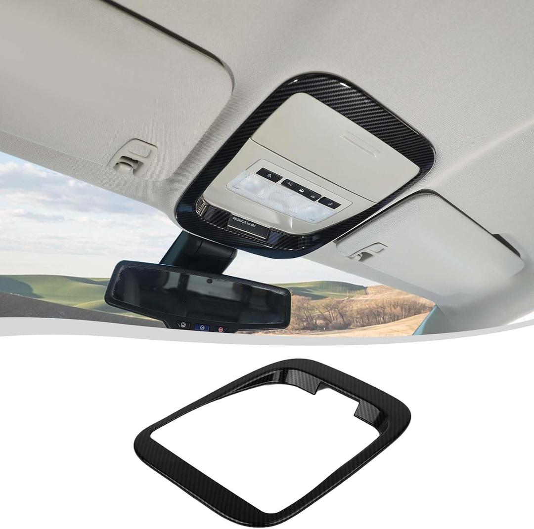 Voodonala for Chevy Colorado 2015-2022 Center Top Reading Lamp Panel Cover Compatible with Chevrolet Colorado 2015-2022 (1Pc,Carbon Fiber Black)