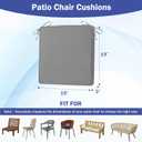 IASEAHK Patio Chair Cushions, 19" x 19" x 3" Outdoor Chair Cushions Set of 4, Waterproof Outdoor Cushions for Patio Furniture, Outdoors Seat Cushions with Handle and Ties, Light Grey
