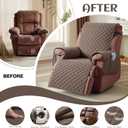 KinCam 100% Waterproof Recliner Chair Cover, Reclining Couch Covers for Pets, Dogs, Recliner Couch Slipcover Furniture Protector with Elastic Straps for Kids(23.6", Brown)