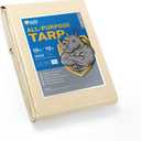 GUARD SHIELD Beige Tarp Heavy Duty Waterproof 10x10 Feet Outdoor Poly Tarps Cover Square Thick UV Resistant Canopy Tarpaulin with Grommets 10mil