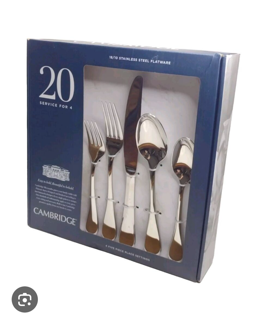 Cambridge Silversmiths Eloquence 18-Piece Flatware Silverware Set, Service for 4