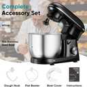 OLIXIS 6.3 Qt Stand Mixer, 10-Speed Tilt-Head Electric Mixer for Baking, Black