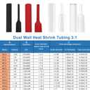 XHF UL Listed 1/4 Inch 82Ft 3:1 Waterproof Heat Shrink Tubing Marine Grade Wire Cable Adhesive Lined Tube Insulation Seal Against Moisture Corrosion and Air Leakage Black