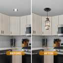 5" and 6" Recessed Can Light Conversion Kit, Fixture Upgrade, Pendant & Hanging Light, Ceiling Fan Compatible, 7¾ Inch Flat Steel Ceiling Medallion, Black Finish