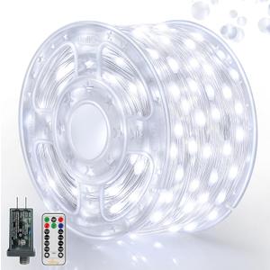 Ollny Outdoor Christmas Lights 1000LED 328FT, Cool White Fairy Lights IP67 Waterproof, Plug in String Light with Remote 8 Modes Timer, Xmas Light for Outside Indoor House Tree Decorations
