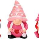 3Pcs Valentines Day Gnome Tiered Tray Decor, Valentines Day Gift Resin Gnome Decorations, Home Ornaments for Table, Shelf
