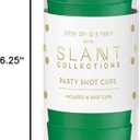 Slant Party Supplies Plastic Shot Glass Cups - 10-Count Disposable Reusable Mini Drink Glasses, 2-Ounce, Golf - Birdie Juice