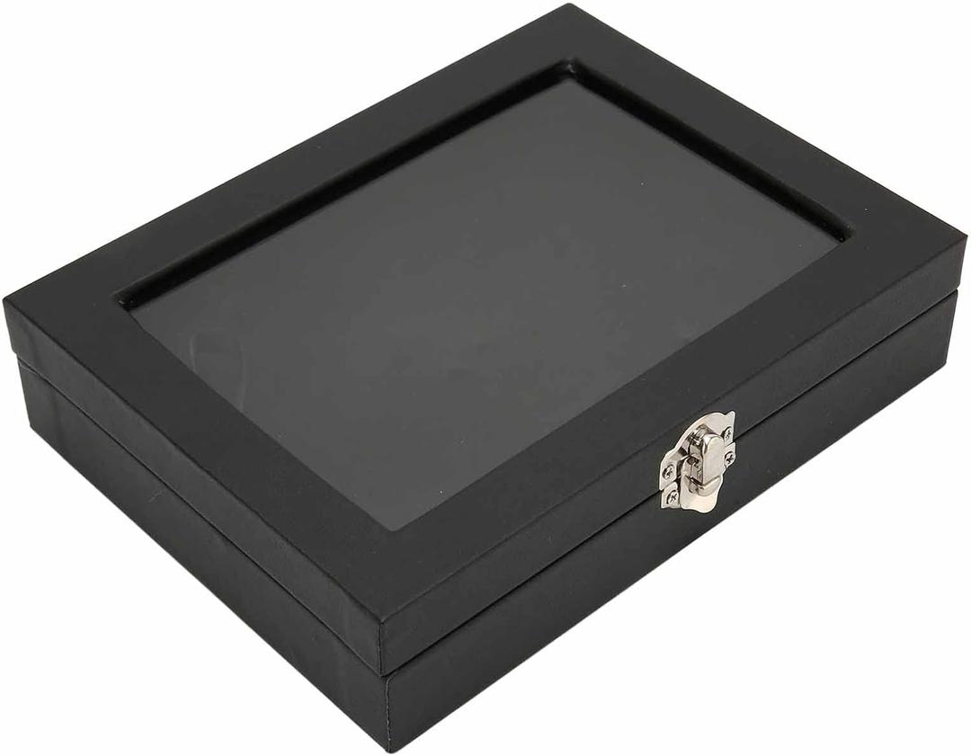 Small Pin Display Case, Dust Proof Pin Collection Display Storage Organizer Box for Military Medal Jewelry Brooch Collection (Not Include Accessories) (S)