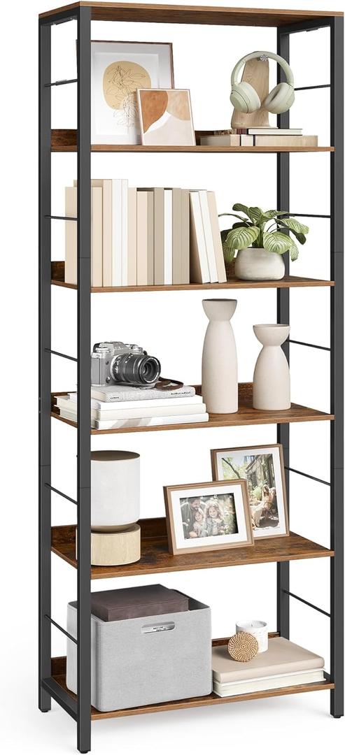 VASAGLE 6-Tier Bookcase, Book Shelf, Bookshelf, 30 x 60 x 178 cm, Shelving Unit, with Back Panels, Industrial, for Living Room, Study, Home Office VASAGLE 6-Tier Bookcase, Book Shelf, Bookshelf, 30 x 60 x 178 cm, Shelving Unit, with Back Panels, Industrial, for Living Room, Study, Home Office