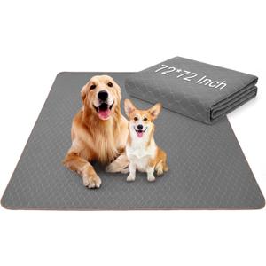 1-Pack 72"x72" Extra Large Reusable Dog Pad, Non-Slip Waterproof Washable Pet Pee Pad for Potty Training Whelping Box Crate Playpen, for Incontinent Dogs