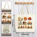 Fall Tote Bags, Autumn Maple Leaf Canvas Tote Bag, Fall Shoulder Bag, Autumn Holiday Gifts, Thanksgiving Gifts For Women Friends Teacher Mother Colleagues -B08