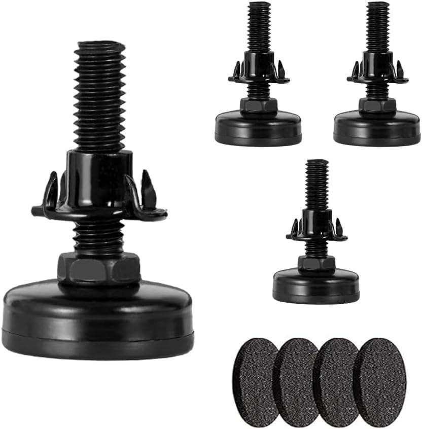 3/8" Threaded Leveling Feet Adjustable Furniture Feet Levelers,4 Pack Heavy Duty Height Adjuster Furniture Leveling Feet for Desk/Chair/Cabinet/Dresser Leg Leveler Screw in with Threaded Insert (4)