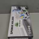 Sponge Holder for Kitchen Sink, Rustproof Stainless Steel Sink Caddy with Auto-Drain, Removable Brush Holders, Soap and Dishcloth Organizer, Black