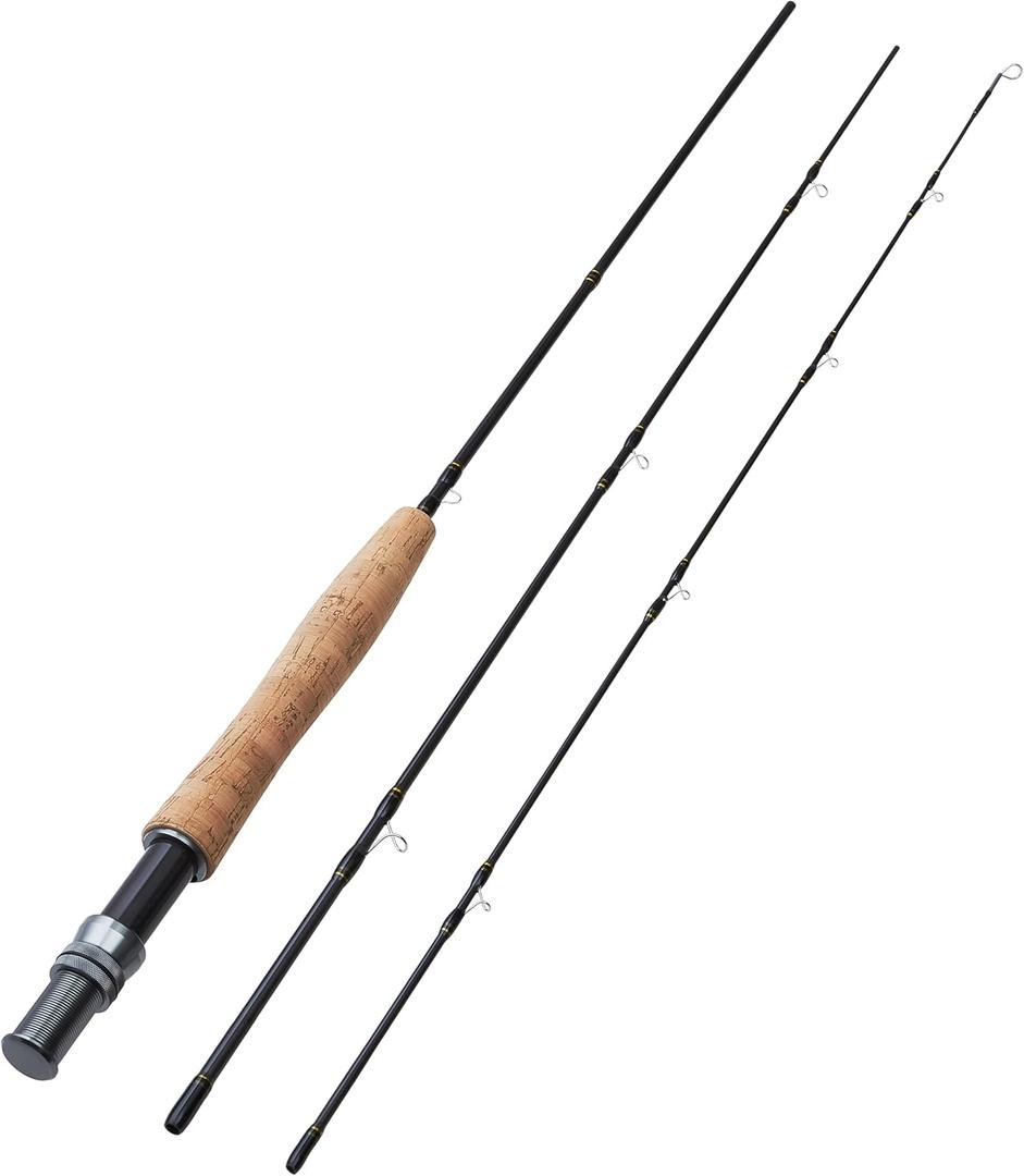 3-Piece Portable Carbon Fiber Fly Fishing Rod, 6 ft, 0/1wt, Fast Action, Lightweight for Freshwater Stream Travel