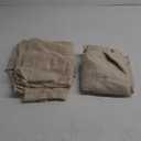 LAMIT Light Filtering Linen Curtains 80 inches Long for Bedroom, Faux Linen Textured Semi Sheer Back Tab and Rod Pocket Burlap Boho Modern Drapes for Living Room/Farmhouse, 2 Panels, 52 x 80 Inch