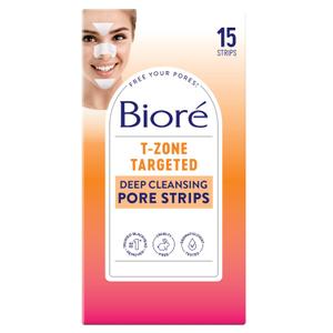 Bior T-Zone Blackhead Remover Strips, Deep Cleansing Pore Strips, (5 Nose + 5 Face + 5 Chin Strips), Instant Pore Unclogging for the T-Zone Area, 15 Count