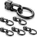 Lawei 6 Pack L-Track Double Stud Tie Down Fitting with O Ring, Use with L Track Rails for Truck, Van, Trailer Cargo Control, Trailer to Create Instant Tie-Down Anchor Points, Bearing Load 5000Lbs