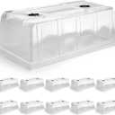 RooTrimmer 10 Pack 6.3" Tall Humidity Domes for 1020 Trays, Extra Strength Seed Starter Covers with 2 Adjustable Vents, Clear Plastic Propagation Cloning Lids for Germination & Microgreens, BPA-Free