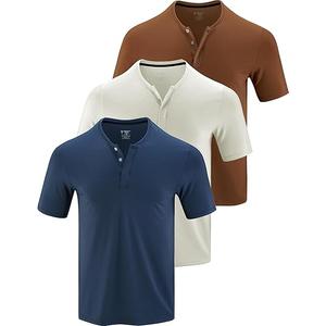 3 Pack: Mens Polo Shirts, Business Casual Golf Henley Work Shirts for Men, Collarless Short Sleeve Stylish Athletic Tshirts
XL