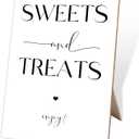 Wooden Event Sign, Modern Rectangular Sweets & Treats Sign, 8x11 inches, Tabletop Decor & Gifts