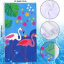 Flamingo Microfiber Beach Towels,Cartoon Summer Flamingo with Colorful Dots Oversized Absorbent Bath Towels,Soft Quick Dry Thin Camping Towel for Adults Women Men,29.5"59"