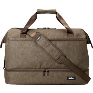 Halfday Double Decker Weekender: Travel Duffel Bag with Shoe Compartment, 40L Carry-on Overnight Bag, Water-Resistant (Trolley Sleeve, Padded Strap, Bottom Zip Compartment, Interior Pockets), Dune, Medium