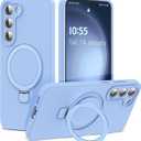 for Samsung Galaxy S23 Plus Case with Magnetic Invisible Stand [Compatible with Mag-Safe] Military Drop Tested [Full Camera Protection] Silicone S23 Plus Cases for Men Women, Blue