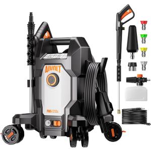 AIVOLT Electric Pressure Washer, Power Washer for Cars, Driveways & Patios
Anti-Tipping 4-Wheel Design, 5-Nozzle Set, Foam Cannon & Spray Gun, 25ft Hose & 36ft Cable, UL & CSA Certified
