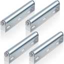 Therwen 4 Sets 1.5'' Diameter Conveyor Rollers with Stands 10'' Galvanized Steel Long Roller and Bracket Set Easy Install Industrial Use Metal Canoe Kayak Woodworking Heavy Goods Support Kit