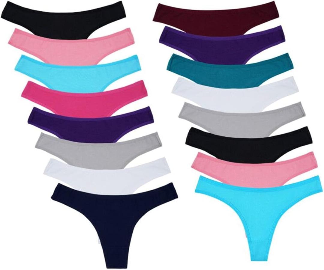 Sunm Boutique Cotton Thongs for Women, No Show Underwear for Women Pack, Sexy Low Rise Ladies Panties (16 Pck - Multicolor) Sunm Boutique Cotton Thongs for Women, No Show Underwear for Women Pack, Sexy Low Rise Ladies Panties (16 Pck - Multicolor)