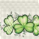 Artoid Mode Bufflao Plaid Shamrock St. Patrick's Day Placemats Set of 4, 12x18 Inch Seasonal Spring Table Mats for Party Kitchen Dining Decoration (Green)