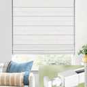 UNISHADES No Drill Cordless Roman Shades, Room Darkening, 30×48 in White | Cordless fabric shades with polyester material provide room darkening, easy installation without drilling, White, 30" W × 48" H