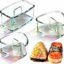 3PCS Clear Large Onigiri mold,Triangle Rice press Molds for Sushi, Musubi & Rice Balls Non-Stick,BPA-Free,Hawaiian Musubi Maker, Sushi Mold for Bento Boxes and Lunches