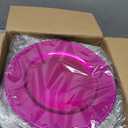 Exquisite Party Solids Hot Pink Plastic Plates For Party Supplies 9" Hot Pink Disposable Plates Heavy Duty 50 Pcs Plastic Dinnerware Sets Heavy Duty 350 GSM Disposable Dinnerware Set (Cerise)