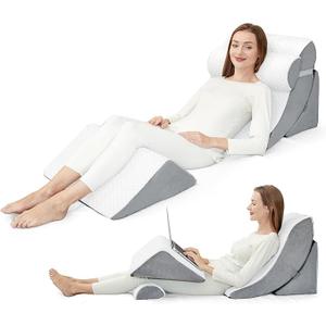 4pcs Wedge Pillow Set for After Surgery,Wedge Pillows for Back Pain Relief and Leg Pain,Wedge Pillow for Legs Swelling,Back Support, Post Surgery Recovery